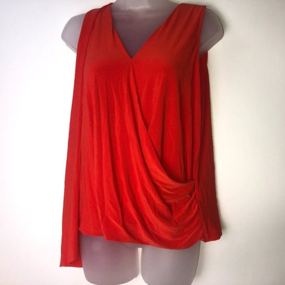 Cato Orange Red Sleeveless Blouse Medium‎ NWT